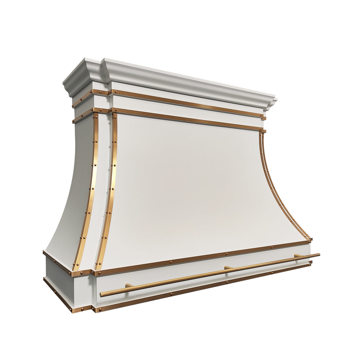 USA Custom White Range Hood with Artistic Curved Design URHS-29