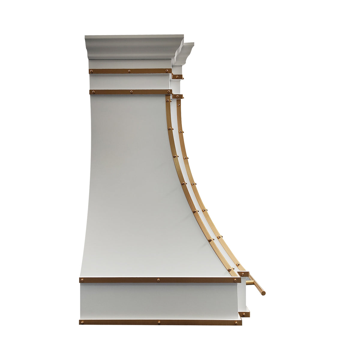 USA Custom White Range Hood with Artistic Curved Design URHS-29