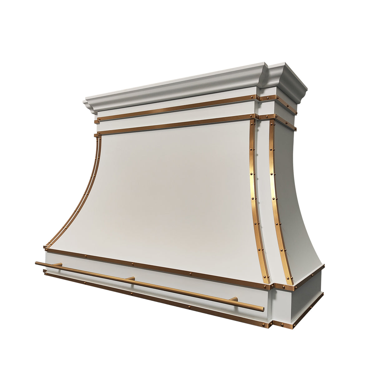 USA Custom White Range Hood with Artistic Curved Design URHS-29