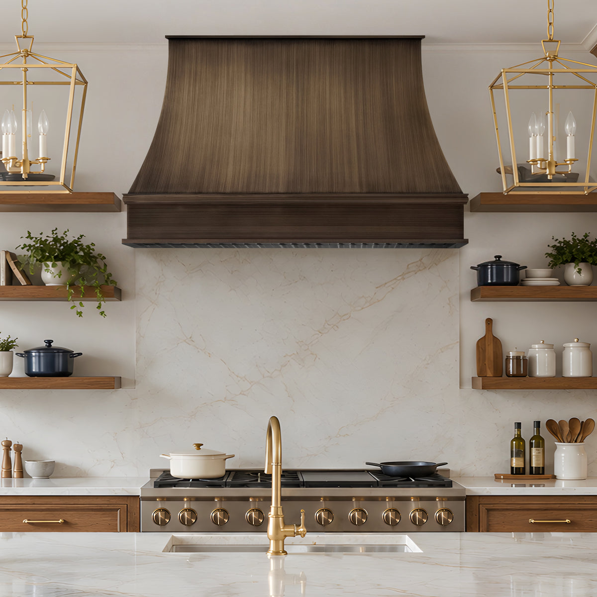 USA New York Custom Antique Brass Exhaust Hood URHB-168
