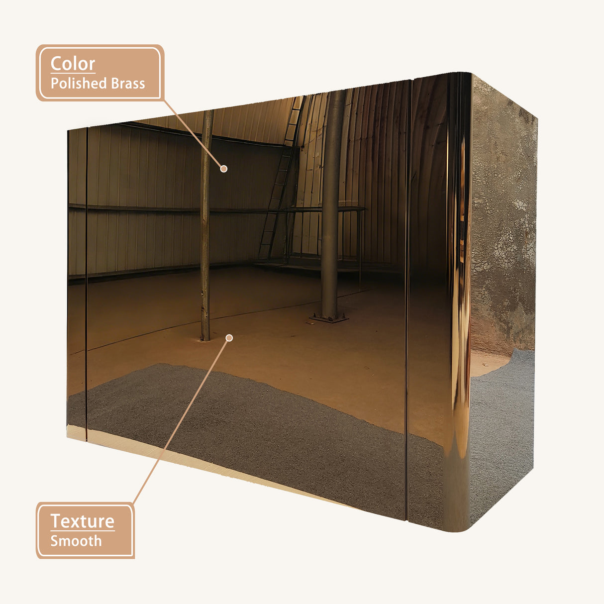 USA Polished Classic Brass Range Hood with Box Shaped URHB-75