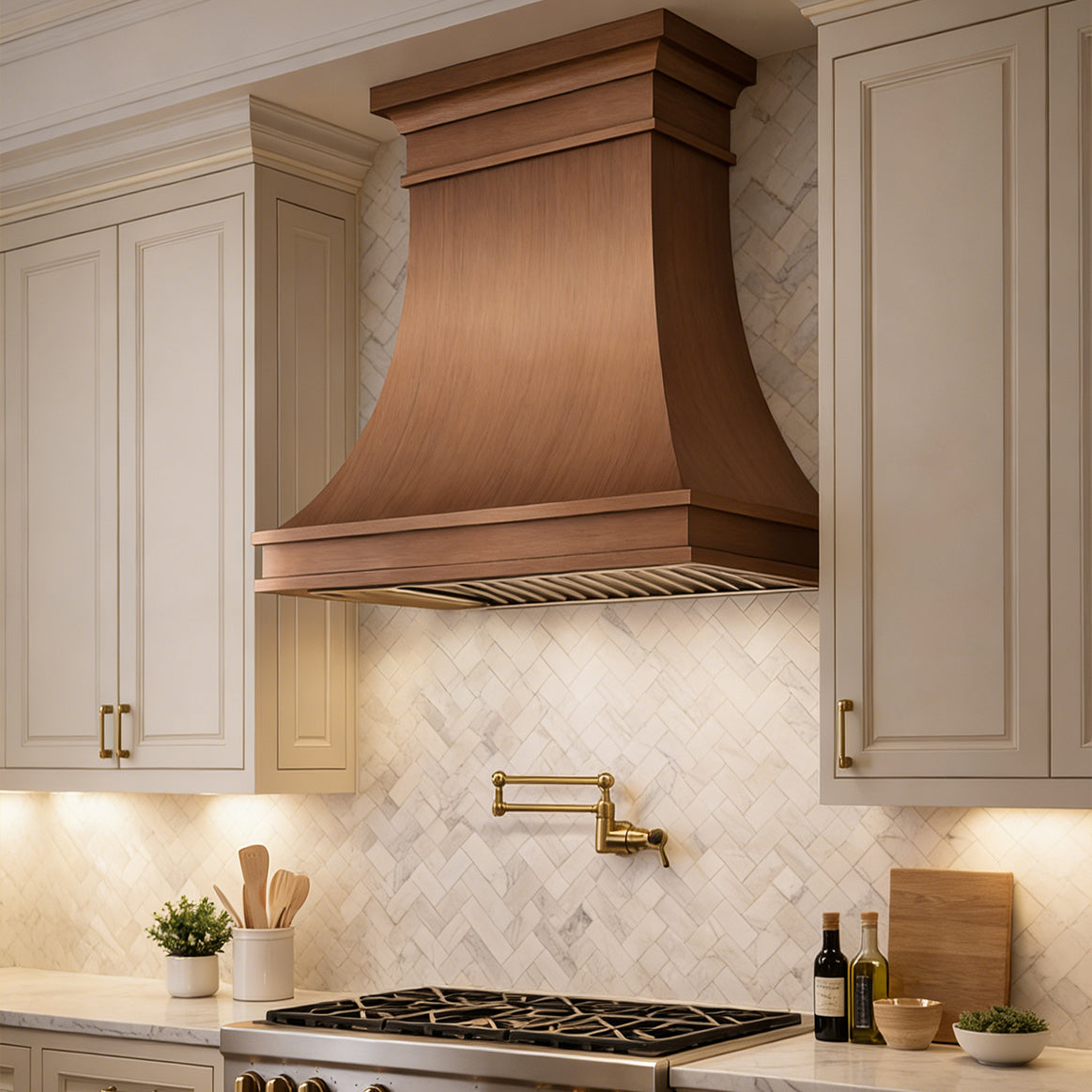 USA Rustic Custom Antique Copper Stove Hood URHC-64