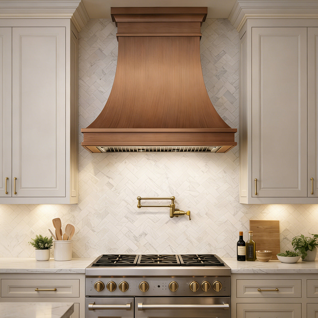 USA Rustic Custom Antique Copper Stove Hood URHC-64