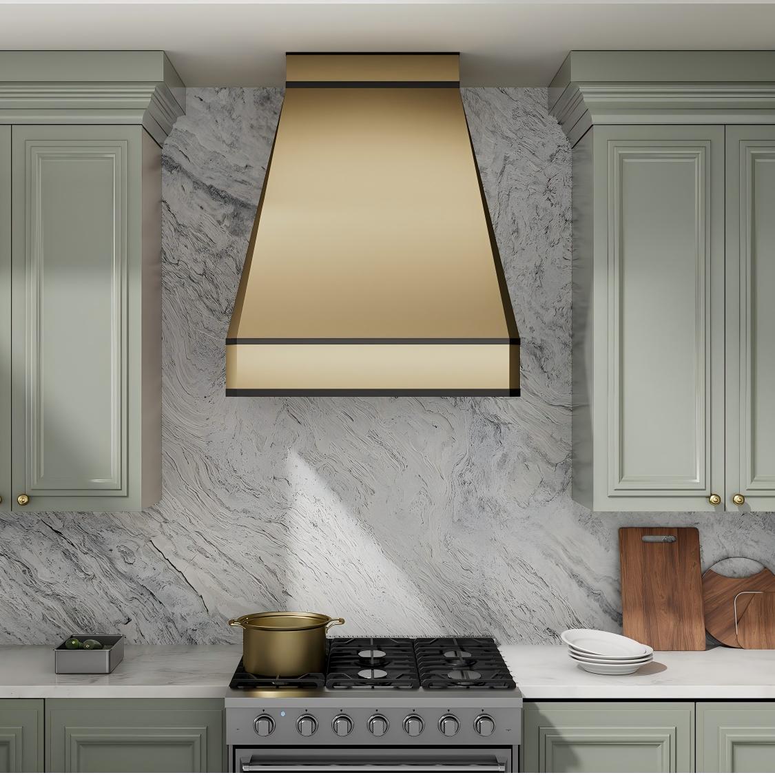 USA Square Pyramid Brass Vent Hood for Kitchens URHB-11