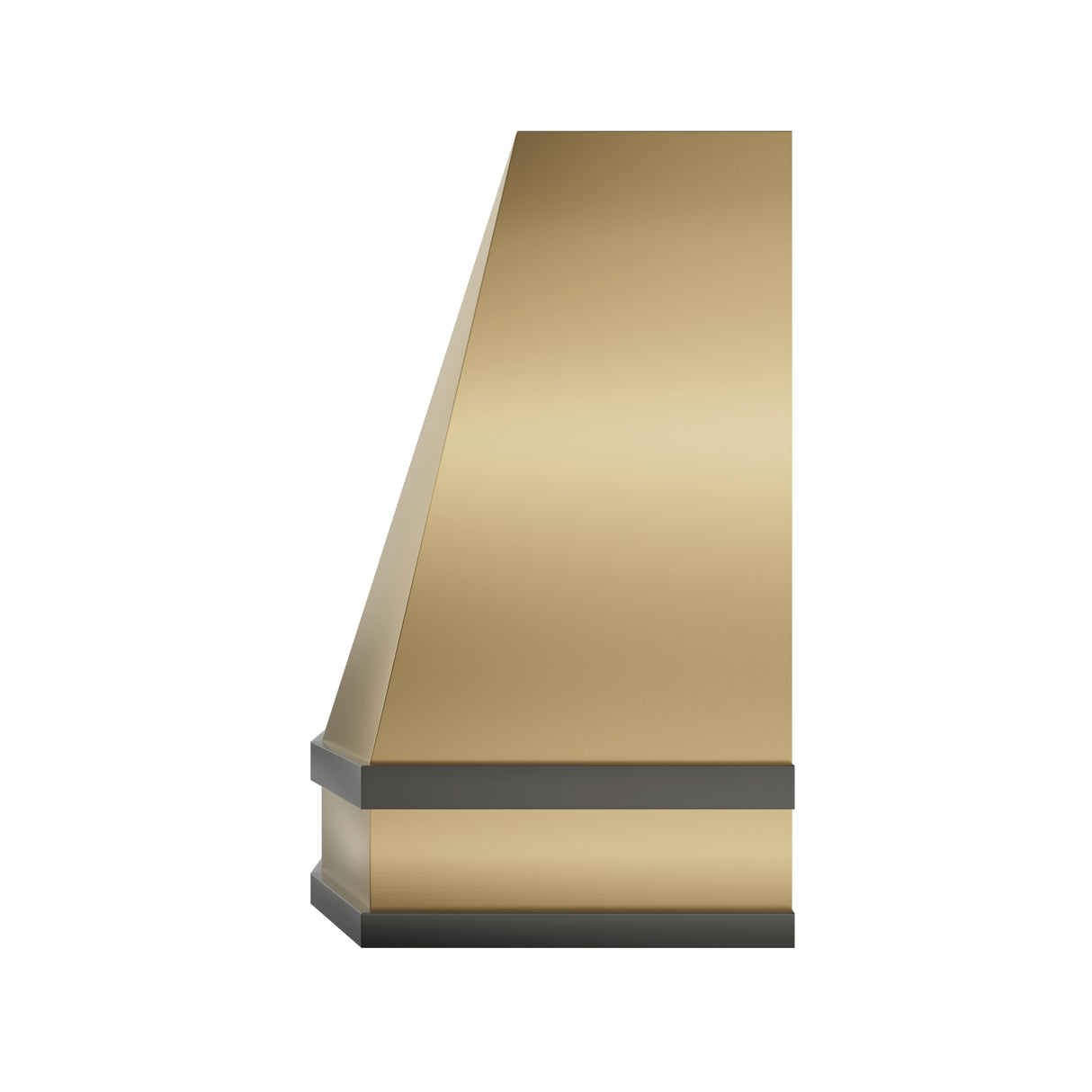 USA Tapered Brass Kitchen Hood with Dark Strap Detailing URHB-10