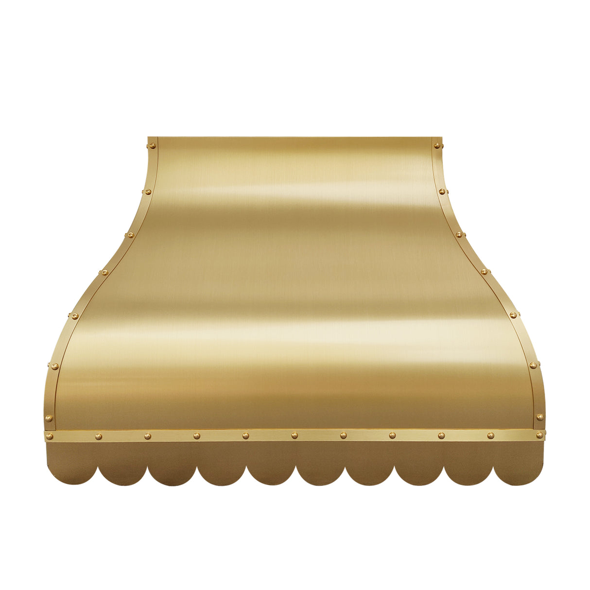 USA Custom Brass Range Hood with Scalloped Apron URHB-05