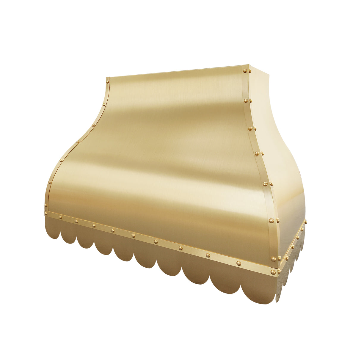 USA Custom Brass Range Hood with Scalloped Apron URHB-05