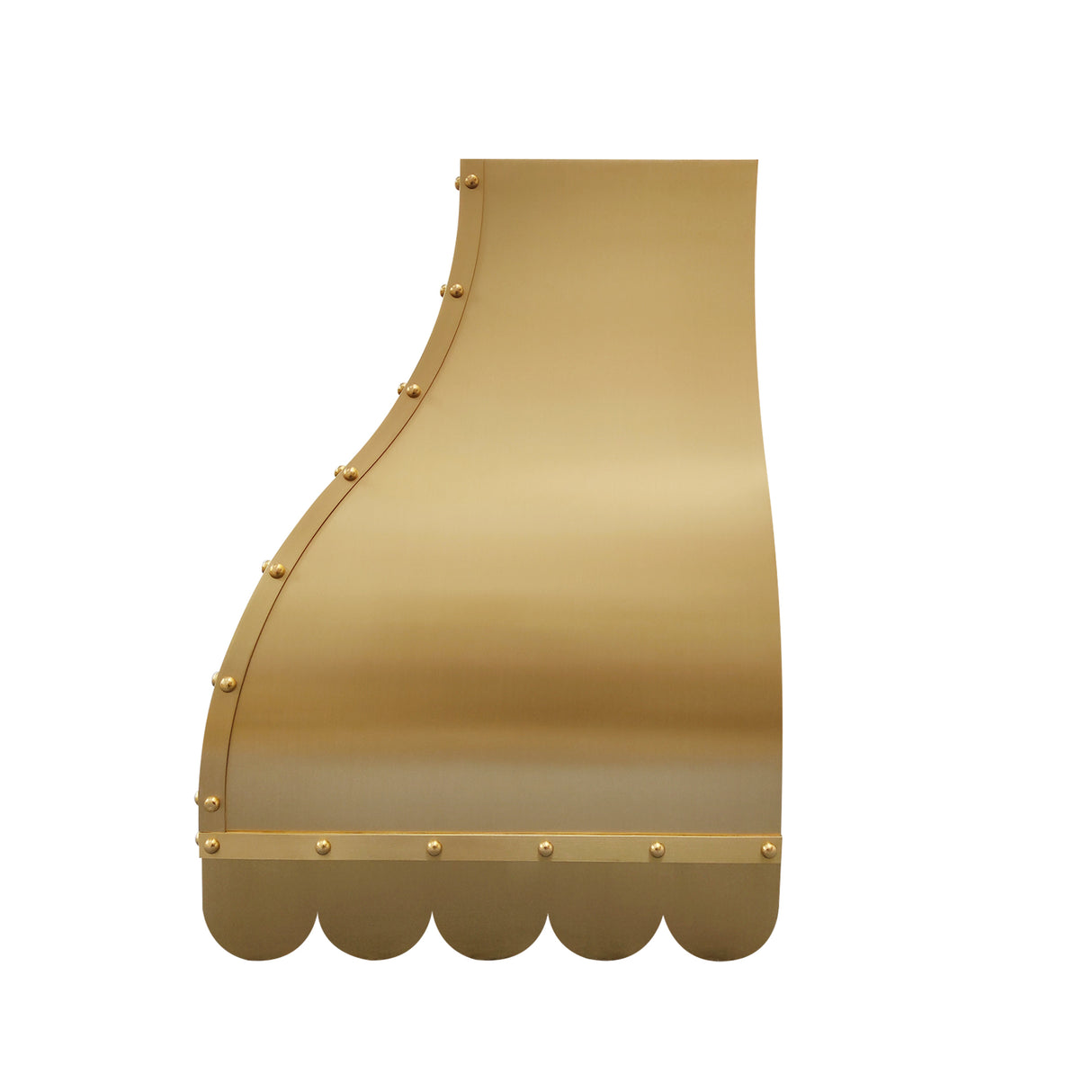 USA Custom Brass Range Hood with Scalloped Apron URHB-05