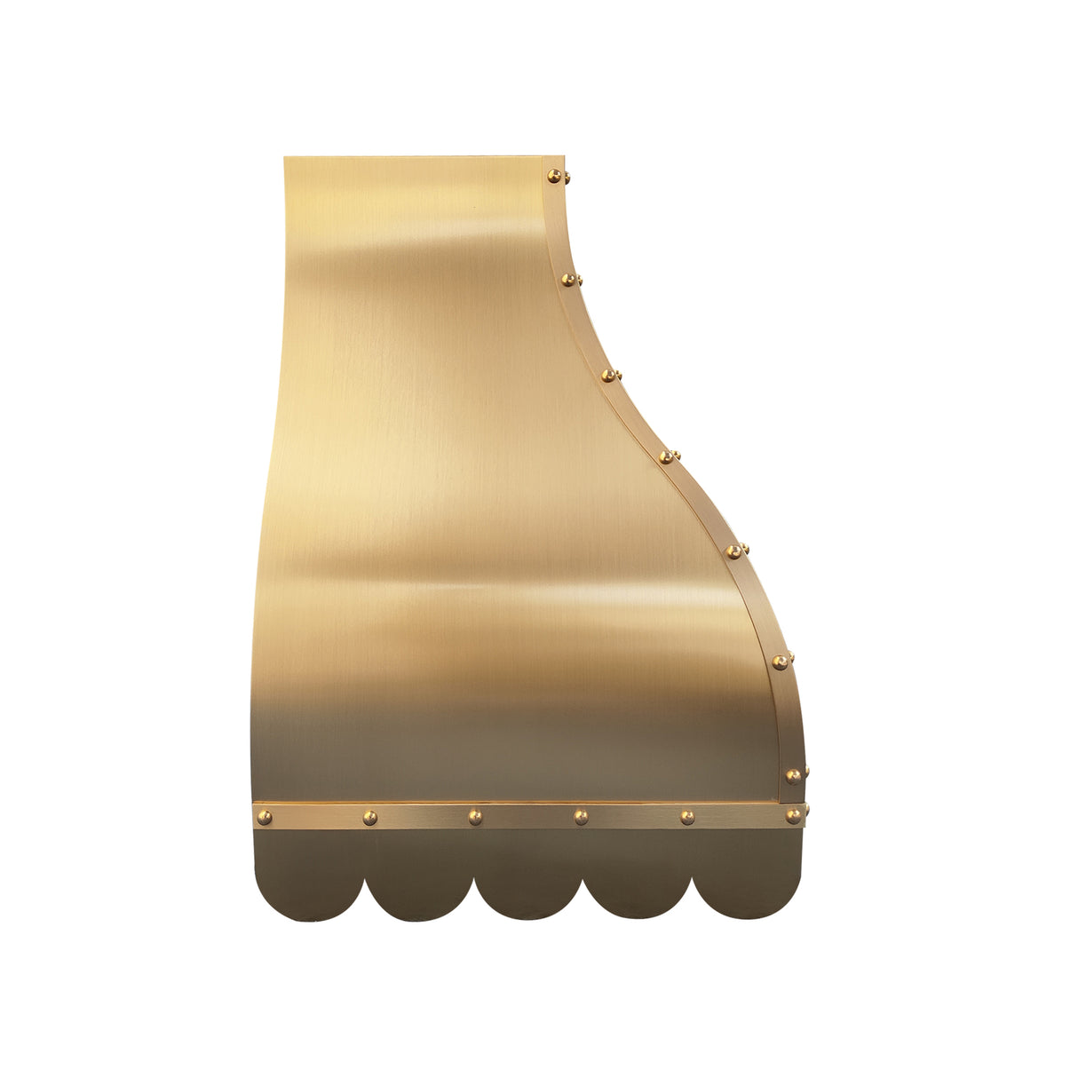 USA Custom Brass Range Hood with Scalloped Apron URHB-05