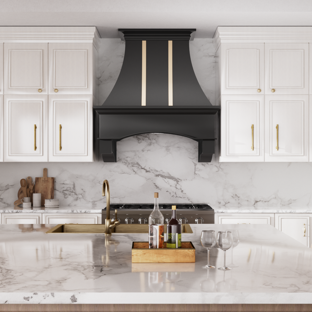 USA Luxury Stainless Steel Vent Hood with Black Finish URHS-17