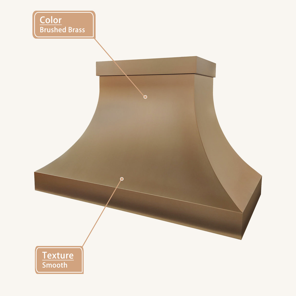 USA Classic Handmade Brushed Brass Custom Exhaust Hood URHB-137
