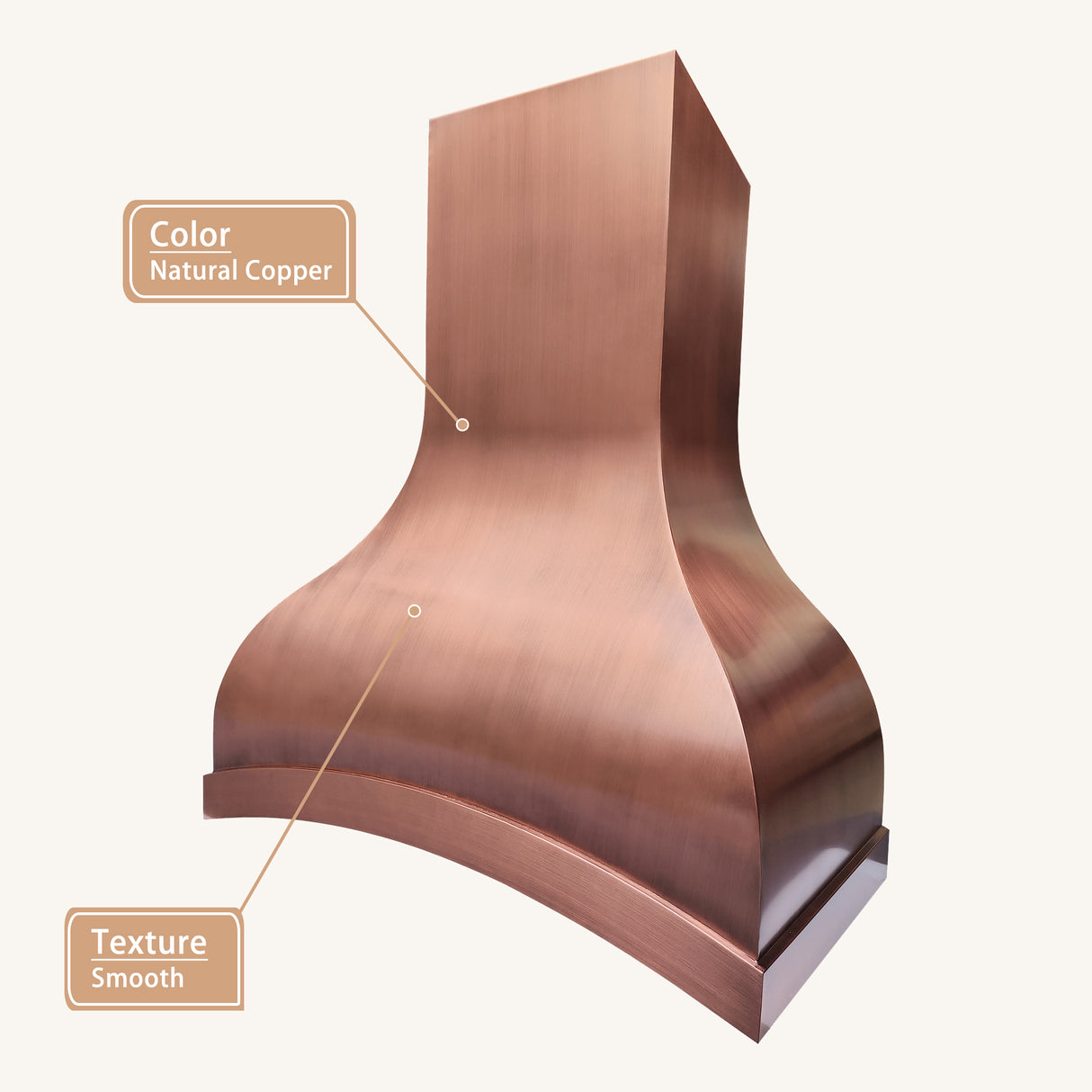 USA Luxury Custom Sloped Copper Kitchen Hood URHC-75