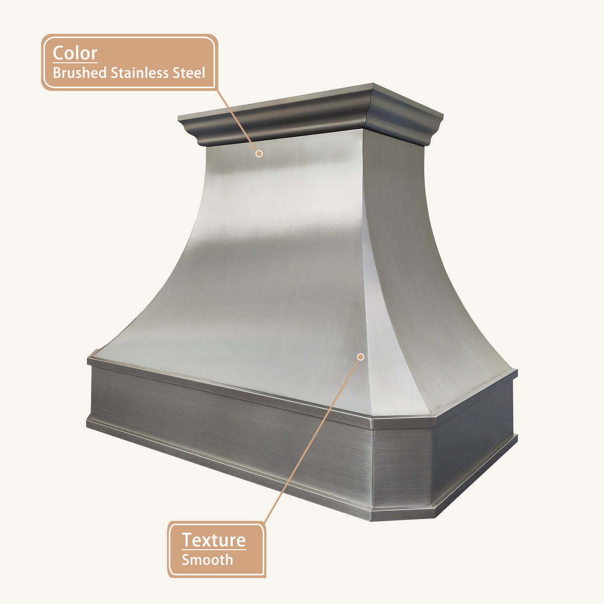 USA California Custom Range Hood Stainless Steel Modern Design URHS-67