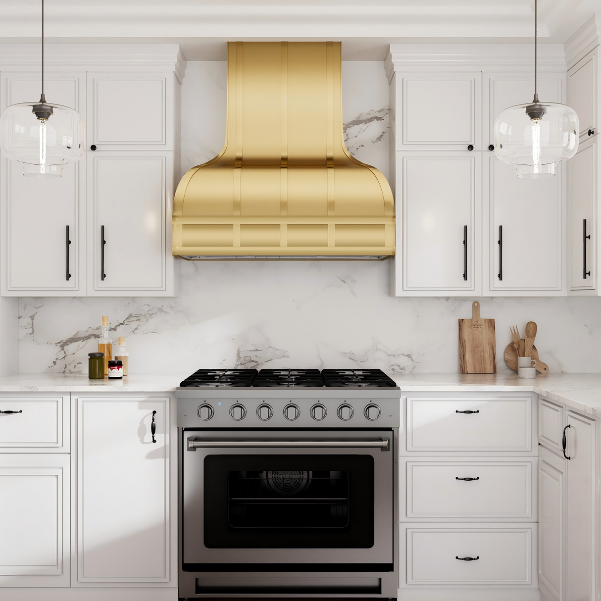 USA Classic Brass Range Hood with Bell Shaped URHB-18