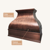 USA Antique Copper Custom Kitchen Vent Hoods URHC-22