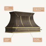 USA Designer Handcrafted Antique Brass Exhaust Hood URHB-162