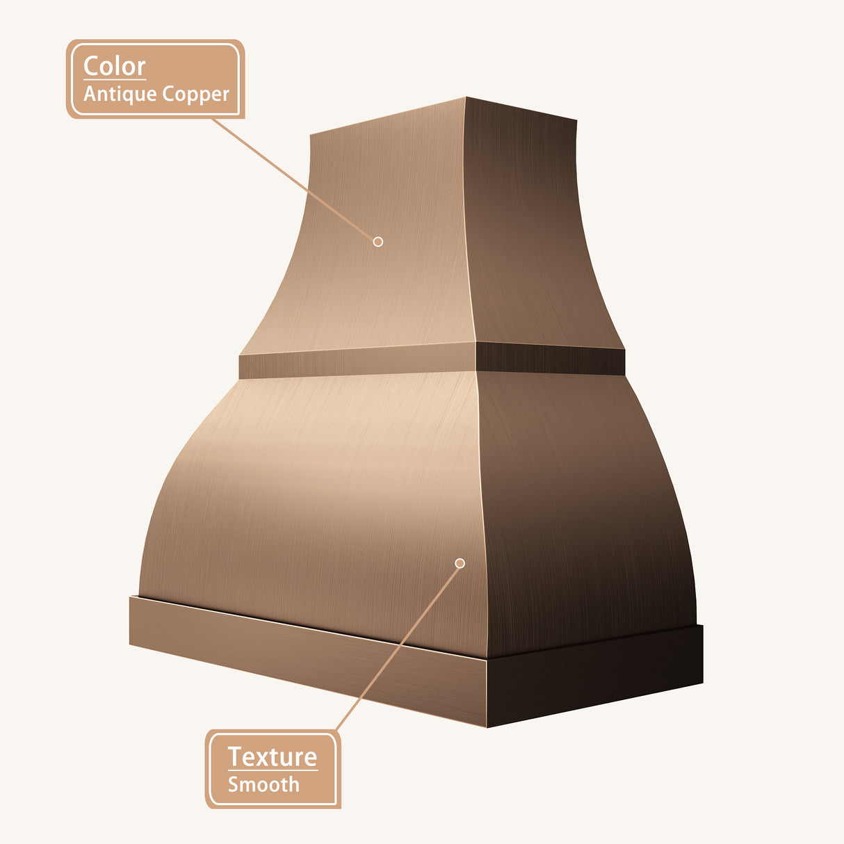 USA Rustic Copper Kitchen Stove Hood with Bell Shape URHC-05