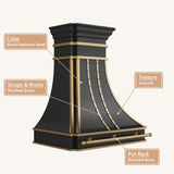USA New York Designer Black Stainless Steel Stove Hood URHS-234