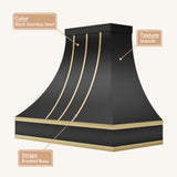 USA Stainless Steel Modern Black Kitchen Range Hood URHS-53