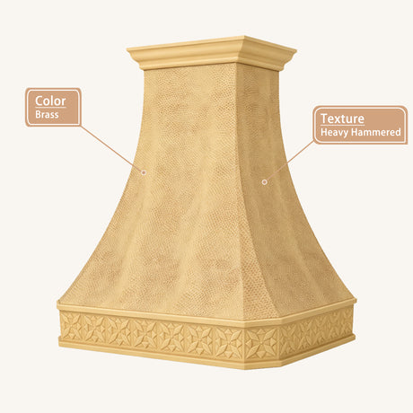 USA Luxury Handmade Brass Stove Hood with Heavy Hammered Finish URHB-126