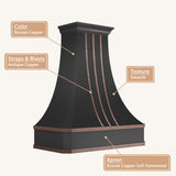 USA Designer Custom Bronze Copper Stove Hood URHC-95