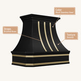 USA California Black Handmade Stainless Steel Vent Hood URHS-238