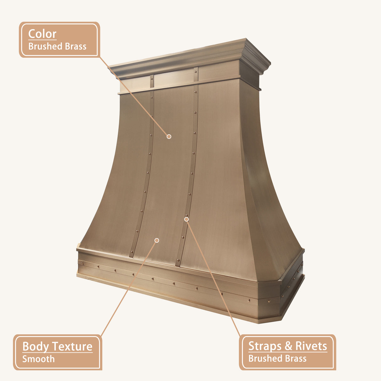 USA Luxury Custom Island Mount Brass Vent Hood URHB-151