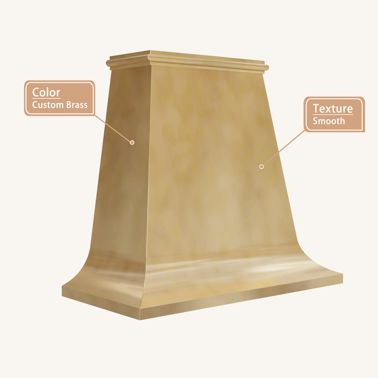USA Artisan Custom Brass Exhaust Hood URHB-91