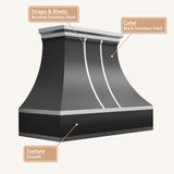 USA Luxury Black Custom Stainless Steel Vent Hood URHS-174
