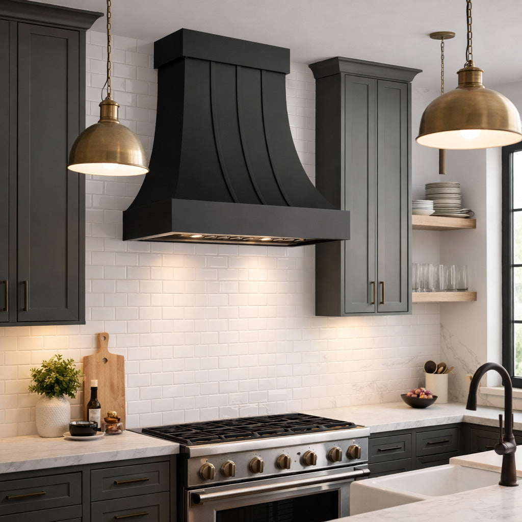 USA Black Designer Custom Stainless Steel Kitchen Hood URHS-177