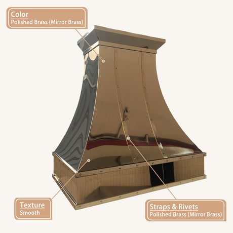 USA Designer Custom Polished Brass Vent Hood URHB-123