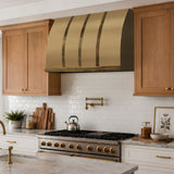 USA Designer Custom Brass Vent Hood with Pot Rack URHB-127