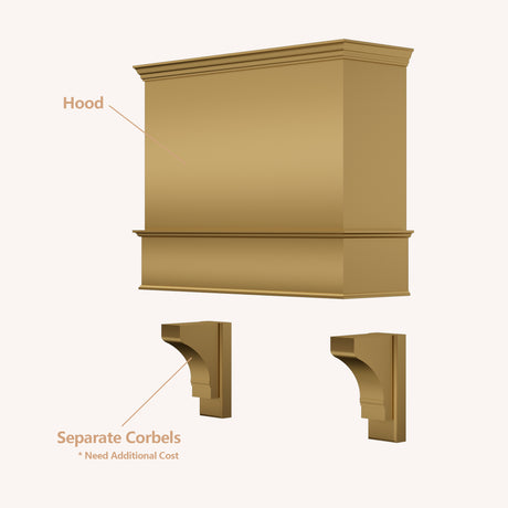 USA Custom Brass Range Hood with Artisan Shelf URHB-32