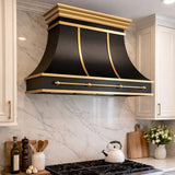USA Designer Black Custom Stainless Steel Stove Hood URHS-197