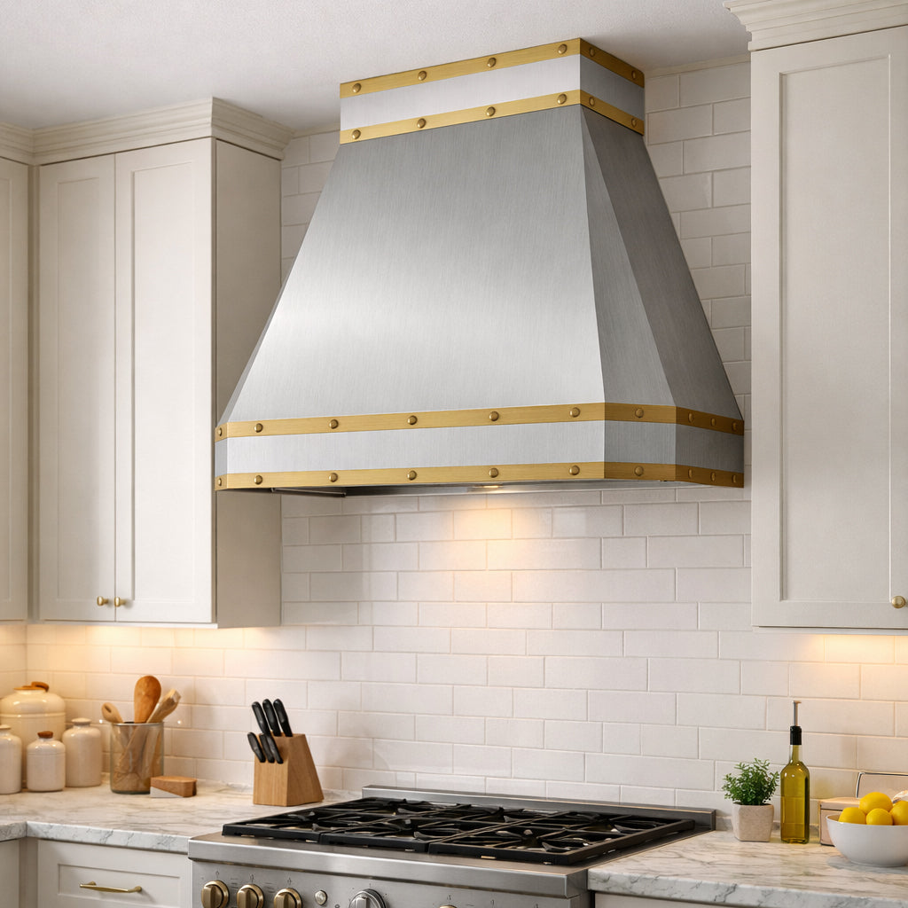 USA Luxury Stainless Steel Exhaust Hood with Custom Straps URHS-184