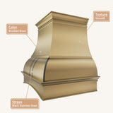 USA California Arched Brass Custom Range Hood URHB-08