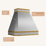 USA Luxury Stainless Steel Exhaust Hood with Custom Straps URHS-184