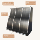 USA Grey Stainless Steel Kitchen Range Hood with Brushed Metal Accents URHS-87