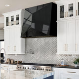 USA Custom Glossy Black Stainless Steel Vent Hood with Artisan Shaped URHS-230