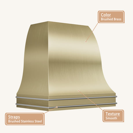 USA Artisan Bell Shaped Custom Brass Exhaust Hood URHB-124