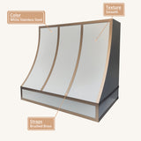 USA Custom White Stainless Steel Stove Hood URHS-183