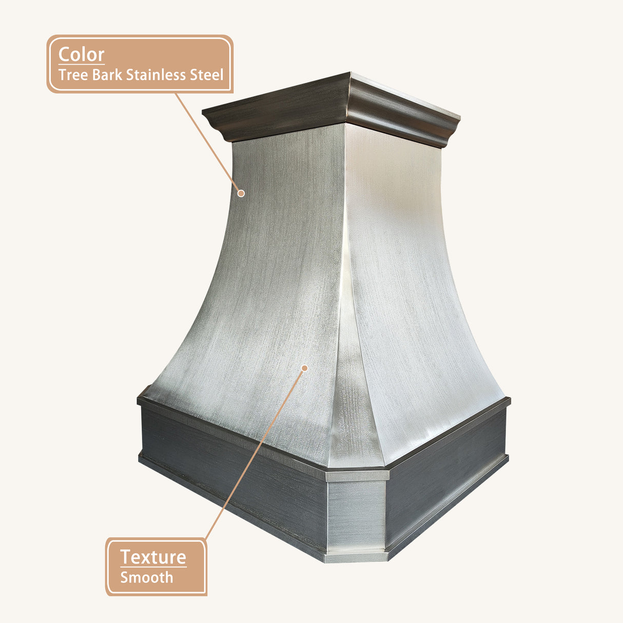 USA Designer Tree Bark Stainless Steel Kitchen Hood URHS-191