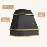 USA Texas Custom Black Stainless Steel Stove Hood URHS-233