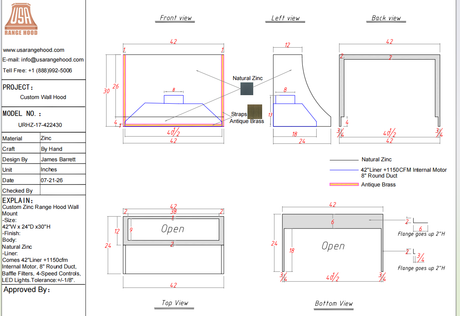 USA Custom Range Hood URHZ-17-Custom Link-for Lauren