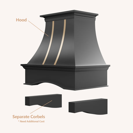 USA Luxury Black Stainless Steel Custom Range Hood URHS-17