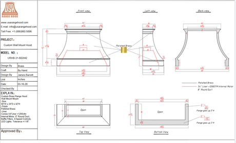 USA Custom Range Hood-URHB-31 Custom Link for Nadia