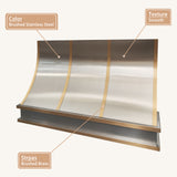 USA Modern Curved Stainless Steel Vent Hood with Straps URHS-05
