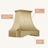 USA Custom Luxury Brass Range Hood with Arch Apron URHB-95
