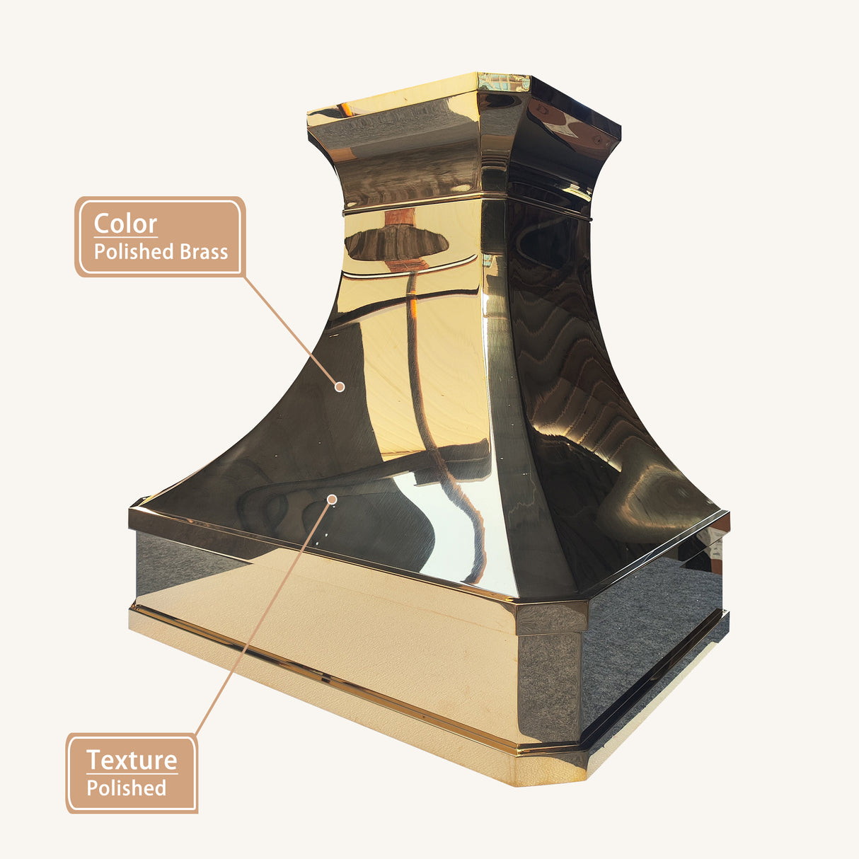 USA California Polished Brass Range Hood URHB-78