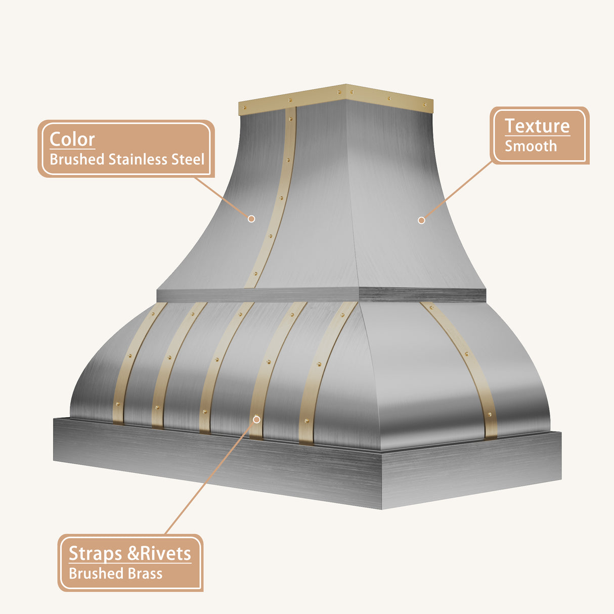 USA Custom Bell Stainless Steel Stove Hood Vent URHS-18